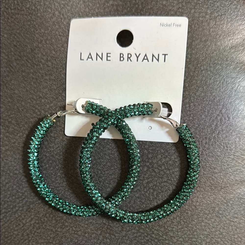 Lane Bryant Green Hoop Earrings
